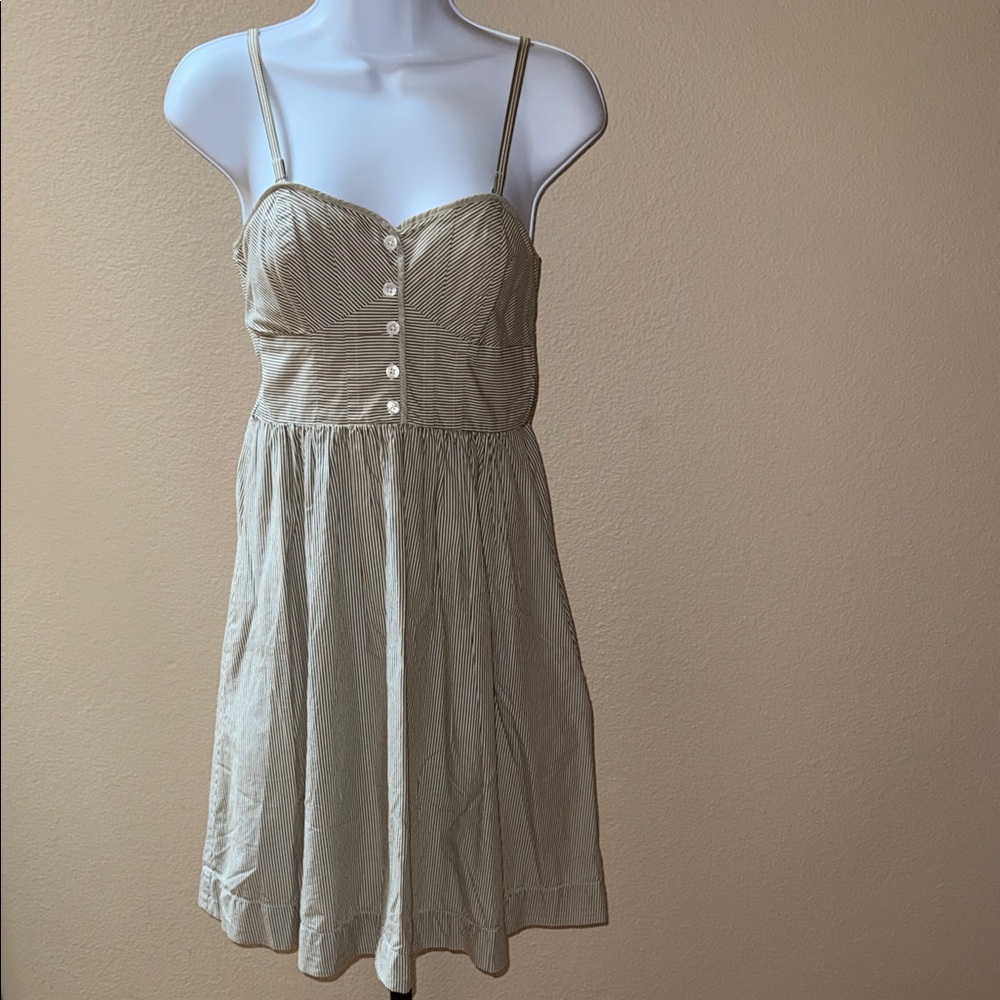American Eagle Outfitters Green Striped Sleeveless Dress Women’s Size 4